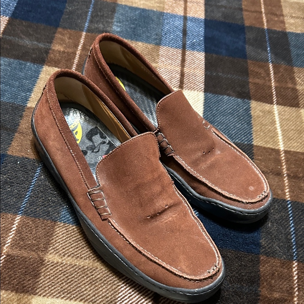 Elegant Brown Suede Loafers for Men